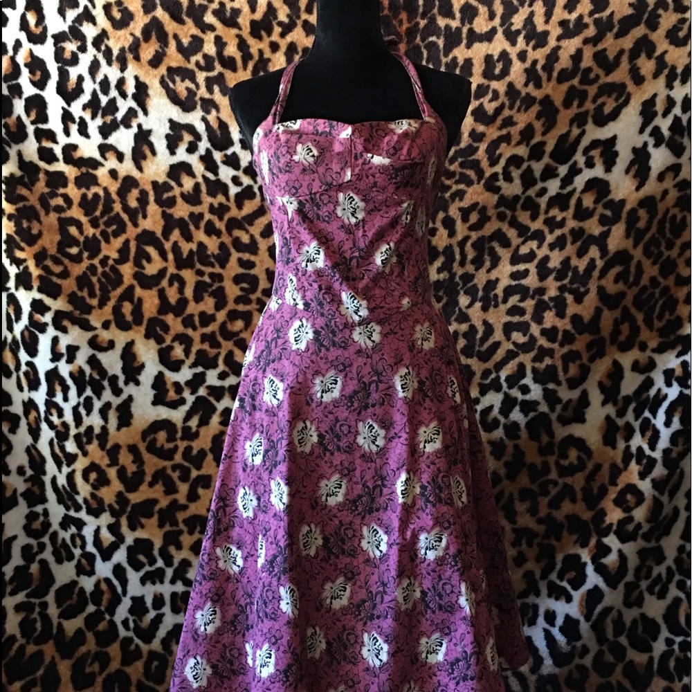 Halter dress with tulle underskirt